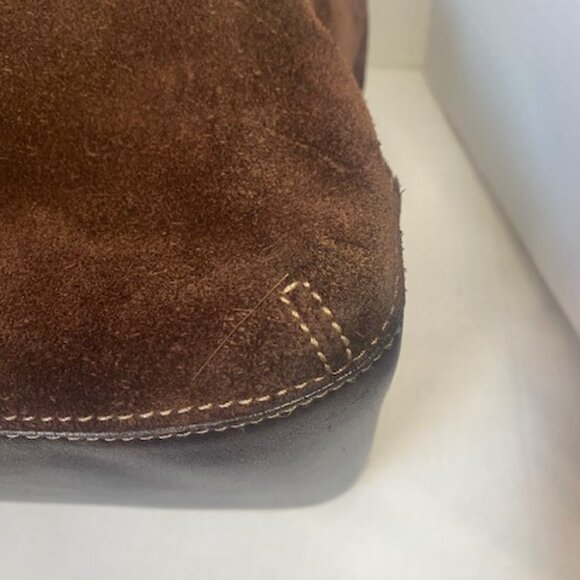 Cole Haan Suede Leather Shoulder Bag/Tote Brown - Picture 9 of 16